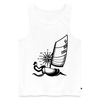 Optimist Opti Sailboat Sailing for Kids Regatta - Men's Premium Organic Tank Top - white - Front - Michal (187cm)