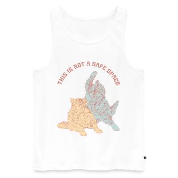 THIS IS NOT A SAFE SPACE - Men's Premium Organic Tank Top - white - Front - AI Model Male 178 light (178cm)