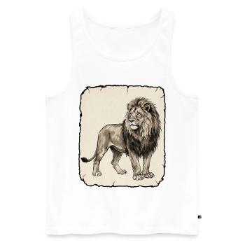 Lion Africa Reggae - Débardeur bio Premium Homme - blanc - Devant - Michal (187cm)