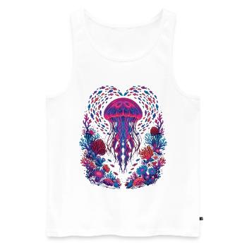 Retro Jellyfish Aesthetic Ocean - Men's Premium Organic Tank Top - white - Front - Michal (187cm)