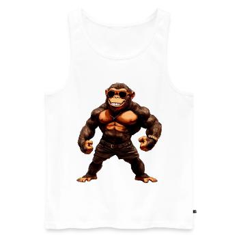 Affe Sport Tier - Männer Premium Bio Tank Top - Weiß - Vorne - AI Model Male 178 light (178cm)