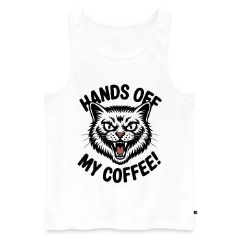 Le café est à moi - Débardeur bio Premium Homme - blanc - Devant - Michal (187cm)