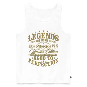 Cadeau d’anniversaire vintage vintage rétro 1966 - Débardeur bio Premium Homme - blanc - Devant - Michal (187cm)