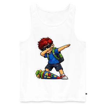 Dabbing ABC-Schütze rote Haare (Ginger) - Männer Premium Bio Tank Top - Weiß - Vorne - Michal (187cm)