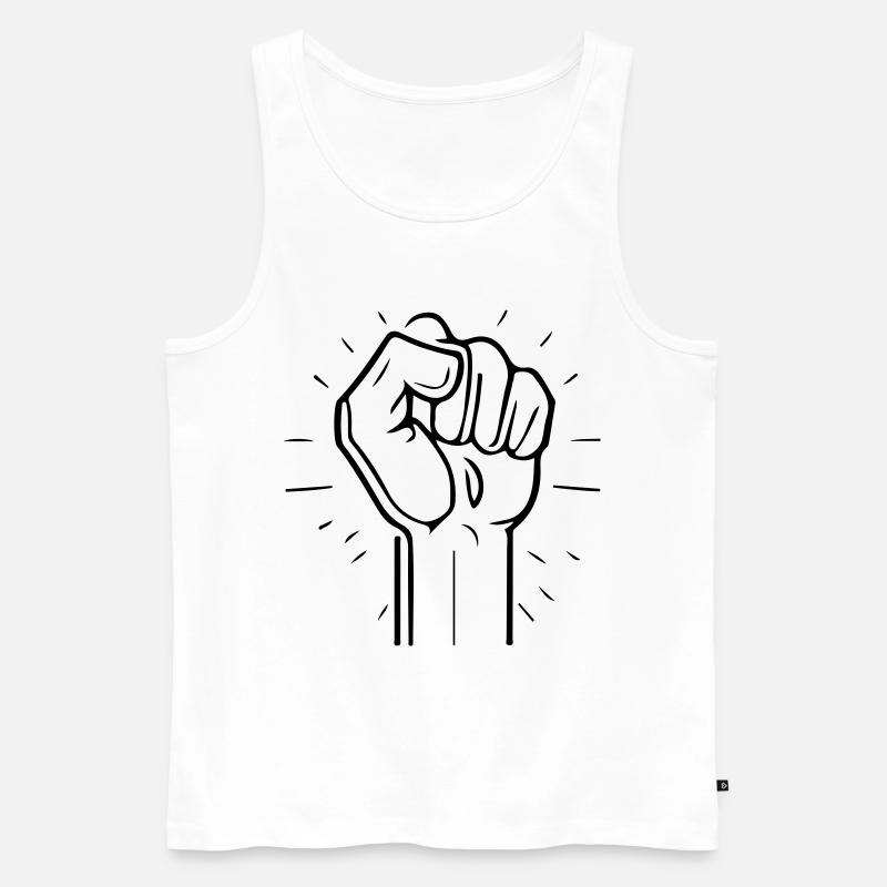Hand Faust Symbol - Männer Premium Bio Tank Top - Weiß