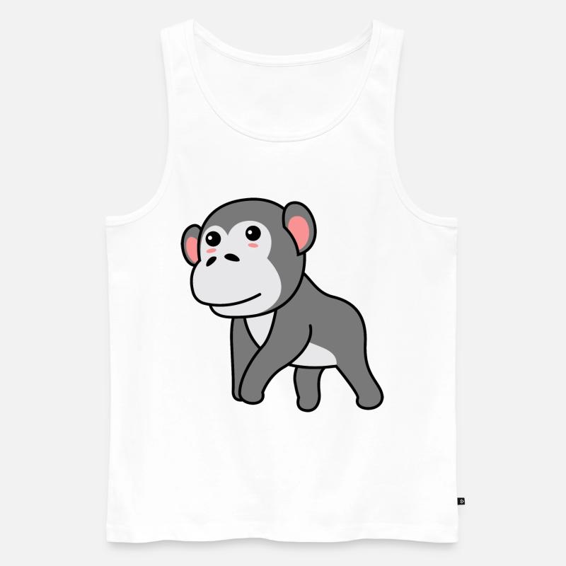 Gorilla Comic - Männer Premium Bio Tank Top - Weiß
