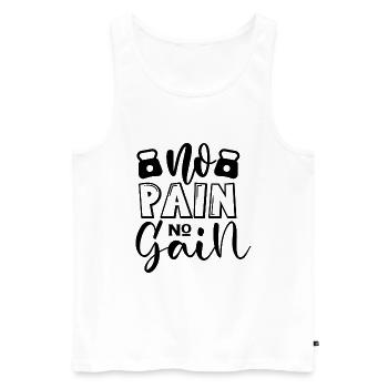 No pain no gain - Men's Premium Organic Tank Top - white - Front - AI Model Male 178 light (178cm)