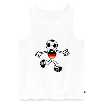 Un cœur pour le football allemand - Débardeur bio Premium Homme - blanc - Devant - AI Model Male 178 light (178cm)