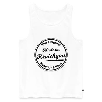 Made in the Kraichgau region - Men's Premium Organic Tank Top - white - Front - AI Model Male 178 light (178cm)