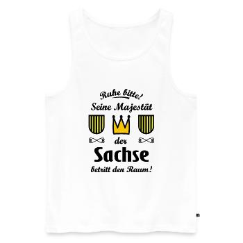Seine Majestät der Sachse - Männer Premium Bio Tank Top - Weiß - Vorne - Michal (187cm)