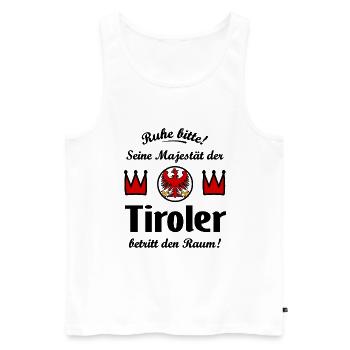 Der Tiroler König - Männer Premium Bio Tank Top - Weiß - Vorne - Michal (187cm)