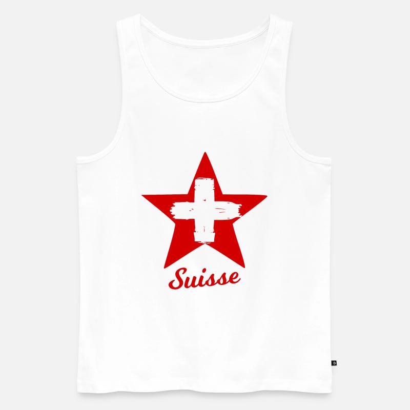 Die Schweizer Sterne - Männer Premium Bio Tank Top - Weiß