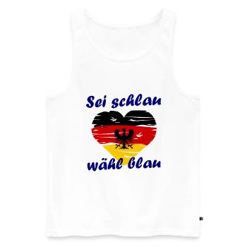 Der Deutschland Wahlkampf - Männer Premium Bio Tank Top - Weiß - Vorne - AI Model Male 178 light (178cm)