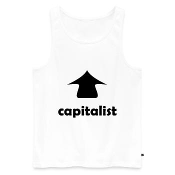 Der Investor und Kapitalist - Männer Premium Bio Tank Top - Weiß - Vorne - Michal (187cm)
