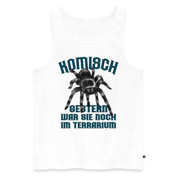 Spinnen Terrarium Tarantel Vogelspinne Geschenk - Männer Premium Bio Tank Top - Weiß - Vorne - AI Model Male 178 light (178cm)