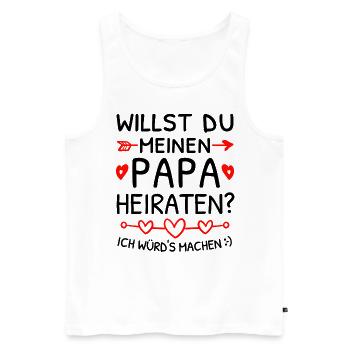 Willst du meinen Papa heiraten? Heiratsantrag - Männer Premium Bio Tank Top - Weiß - Vorne - AI Model Male 178 light (178cm)