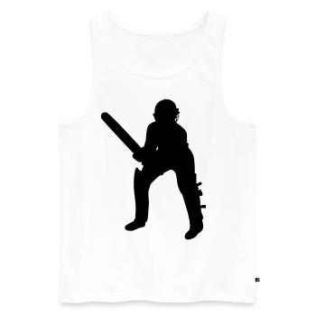 Cricket Batsman Batter Black - Men's Premium Organic Tank Top - white - Front - AI Model Male 178 light (178cm)