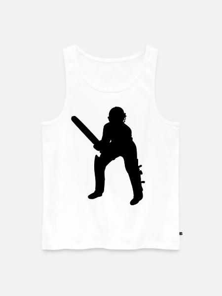 Cricket Batsman Batter Black - Men's Premium Organic Tank Top - white
