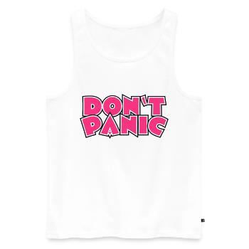 113 Don't Panic - Männer Premium Bio Tank Top - Weiß - Vorne - AI Model Male 178 light (178cm)