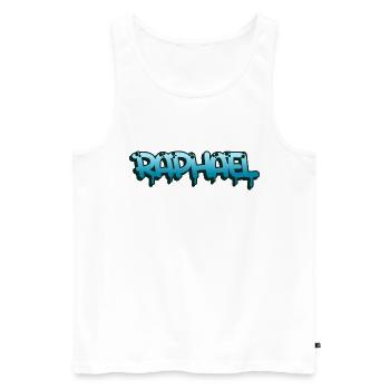 Graffiti prénom Raphael - Débardeur bio Premium Homme - blanc - Devant - AI Model Male 178 light (178cm)