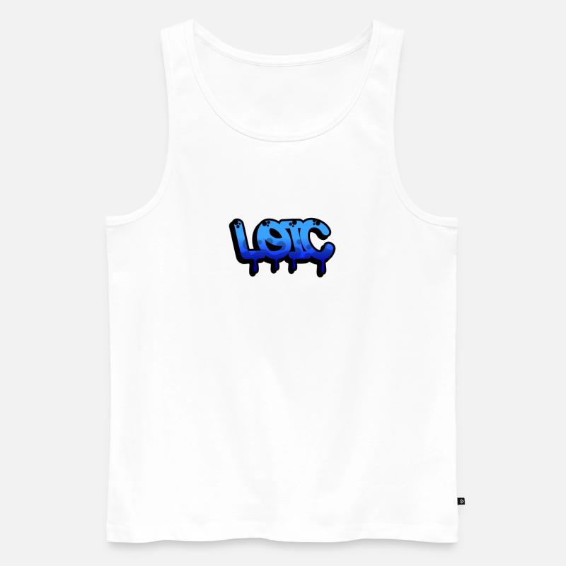 Graffiti Vorname Loic - Männer Premium Bio Tank Top - Weiß
