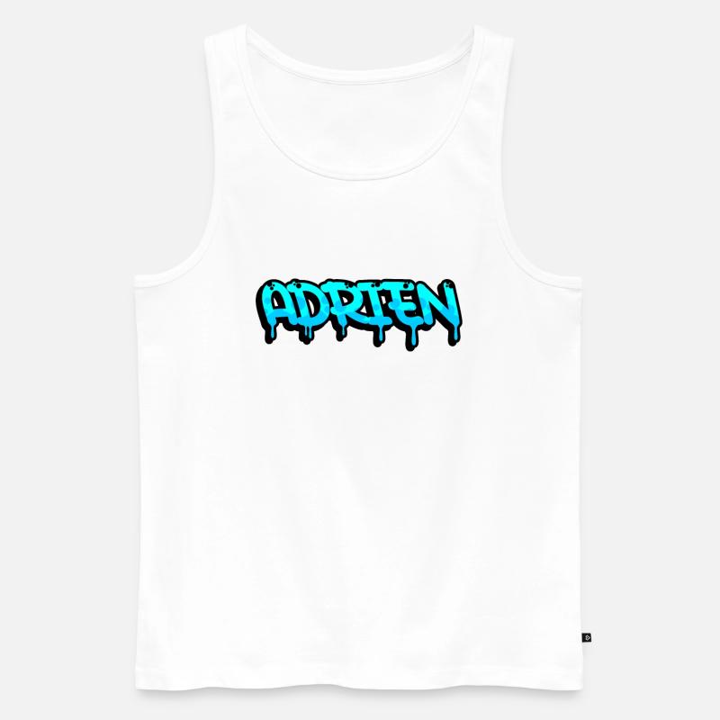 Graffiti Vorname Adrien - Männer Premium Bio Tank Top - Weiß