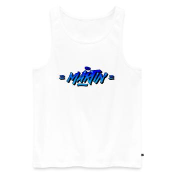 Graffiti Prénom Martin - Débardeur bio Premium Homme - blanc - Devant - AI Model Male 178 light (178cm)