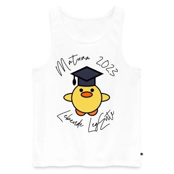Matura 2023 lebende LegEnte - Männer Premium Bio Tank Top - Weiß - Vorne - AI Model Male 178 light (178cm)