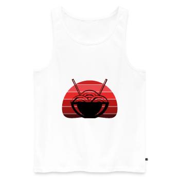 Ramen noodle asian anime noodle soup - Men's Premium Organic Tank Top - white - Front - AI Model Male 178 light (178cm)