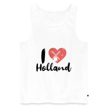 I love Holland Netherlands Windmill Windmill Windmill - Men's Premium Organic Tank Top - white - Front - Michal (187cm)