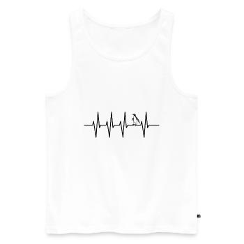 Penguin bird heartbeat heart rate ekg - Men's Premium Organic Tank Top - white - Front - Michal (187cm)