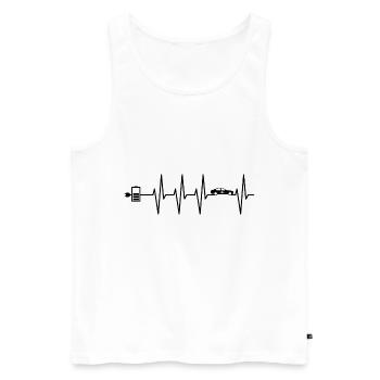 Electric Car Electric Mobility E Car Heartbeat ECG - Men's Premium Organic Tank Top - white - Front - AI Model Male 178 light (178cm)