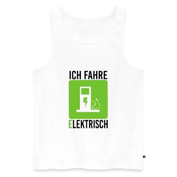 Ich fahre elektrisch Elektroauto Zapfsäule Strom - Männer Premium Bio Tank Top - Weiß - Vorne - Michal (187cm)