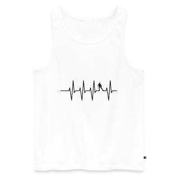 Biathlon Winter Sports Biathlete Heartbeat ECG - Men's Premium Organic Tank Top - white - Front - AI Model Male 178 light (178cm)