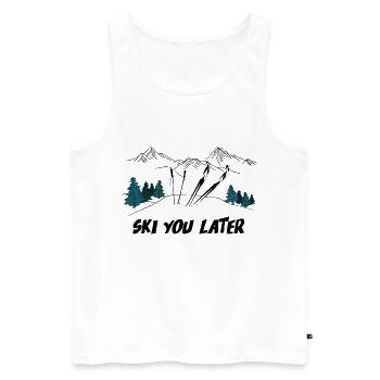 Ski you Later - Sports d’hiver - Débardeur bio Premium Homme - blanc - Devant - Michal (187cm)