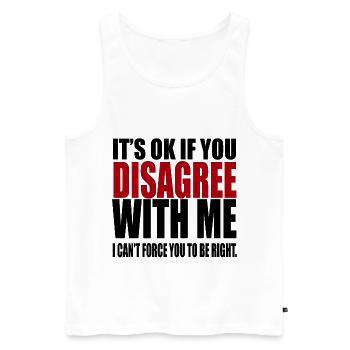 Sarcasme des phrases drôles - Débardeur bio Premium Homme - blanc - Devant - AI Model Male 178 light (178cm)