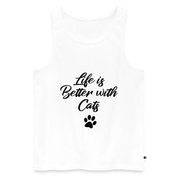 Katze Katzen Sprueche Katzendame Kätzchen Pfote - Männer Premium Bio Tank Top - Weiß - Vorne - AI Model Male 178 light (178cm)