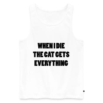 Katze Katzendame Katzen lustige Sprueche Kätzchen - Männer Premium Bio Tank Top - Weiß - Vorne - AI Model Male 178 light (178cm)