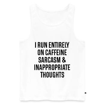 Coffee Caffeine Sarcasm Caffeine Saying Proverbs - Men's Premium Organic Tank Top - white - Front - AI Model Male 178 light (178cm)