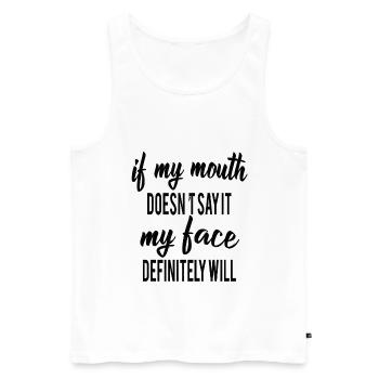 lustige Sprueche Spruch - Männer Premium Bio Tank Top - Weiß - Vorne - AI Model Male 178 light (178cm)