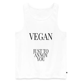 vegan Sprueche Veganer Veganerin - Männer Premium Bio Tank Top - Weiß - Vorne - AI Model Male 178 light (178cm)