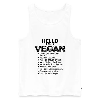 Vegan végétalien - Débardeur bio Premium Homme - blanc - Devant - Michal (187cm)