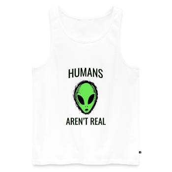 Lustige Sprueche Alien - Männer Premium Bio Tank Top - Weiß - Vorne - AI Model Male 178 light (178cm)