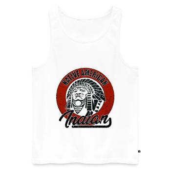 Indian - Men's Premium Organic Tank Top - white - Front - AI Model Male 178 light (178cm)