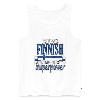 Finlande Drapeau Finlande Scandinavie Stockholm - Débardeur bio Premium Homme - blanc - Devant - Michal (187cm)