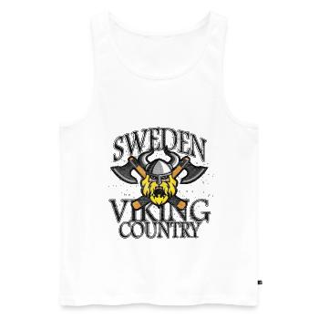 Wikinger - Männer Premium Bio Tank Top - Weiß - Vorne - Michal (187cm)