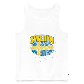 Schweden - Männer Premium Bio Tank Top - Weiß - Vorne - AI Model Male 178 light (178cm)