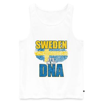 Schweden - Männer Premium Bio Tank Top - Weiß - Vorne - AI Model Male 178 light (178cm)