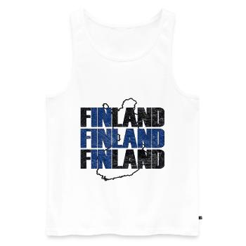 Finland - Men's Premium Organic Tank Top - white - Front - AI Model Male 178 light (178cm)