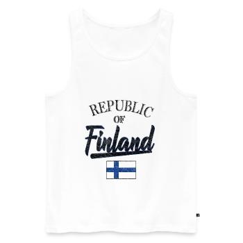 Finland - Men's Premium Organic Tank Top - white - Front - AI Model Male 178 light (178cm)